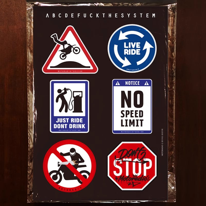 Motorcycle-Themed Personalized Stickers