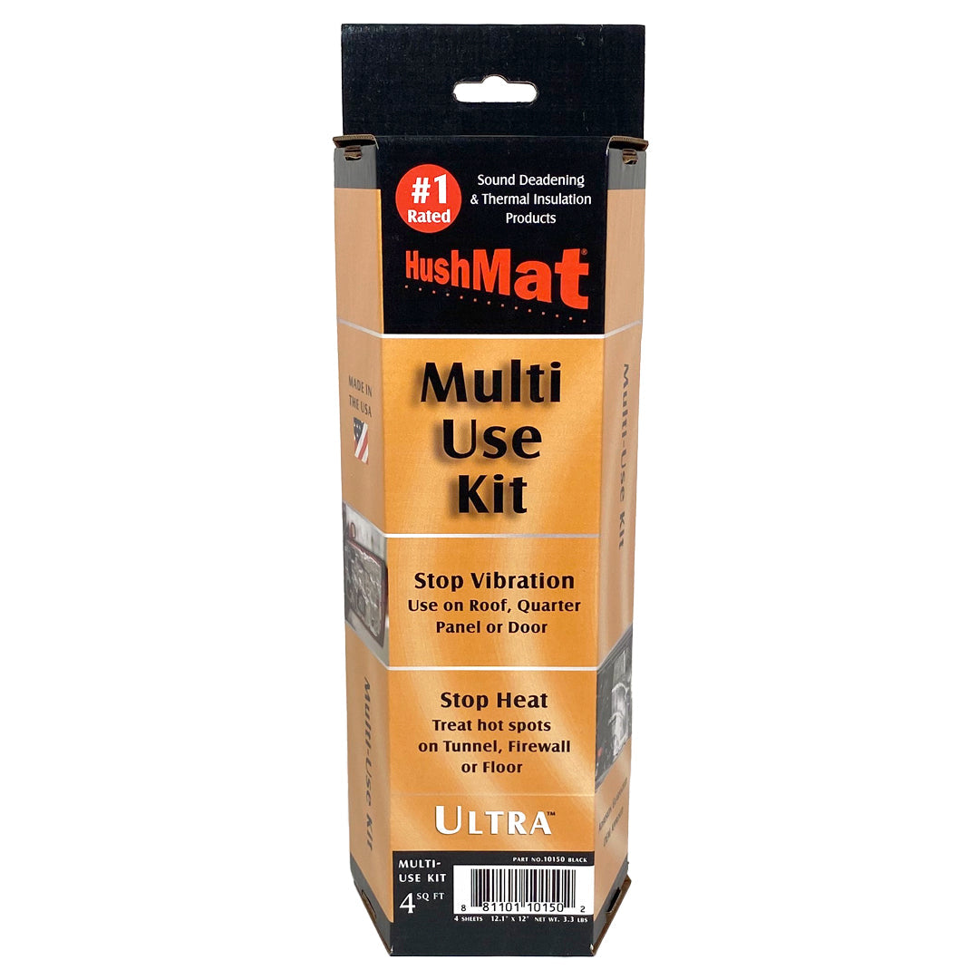 HushMat Multi-Use Kit – Automotive Sound Deadening & Thermal Insulation (3.7 Sq Ft, Black Foil)