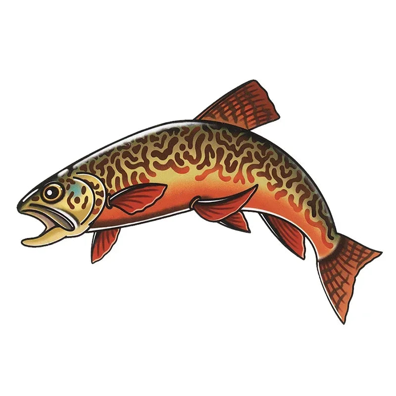 Car Stickers Wild Brown Trout Caravan Accessories Personality, Sticker Products Exterior Parts PVC Stylish, Decoration Cute
