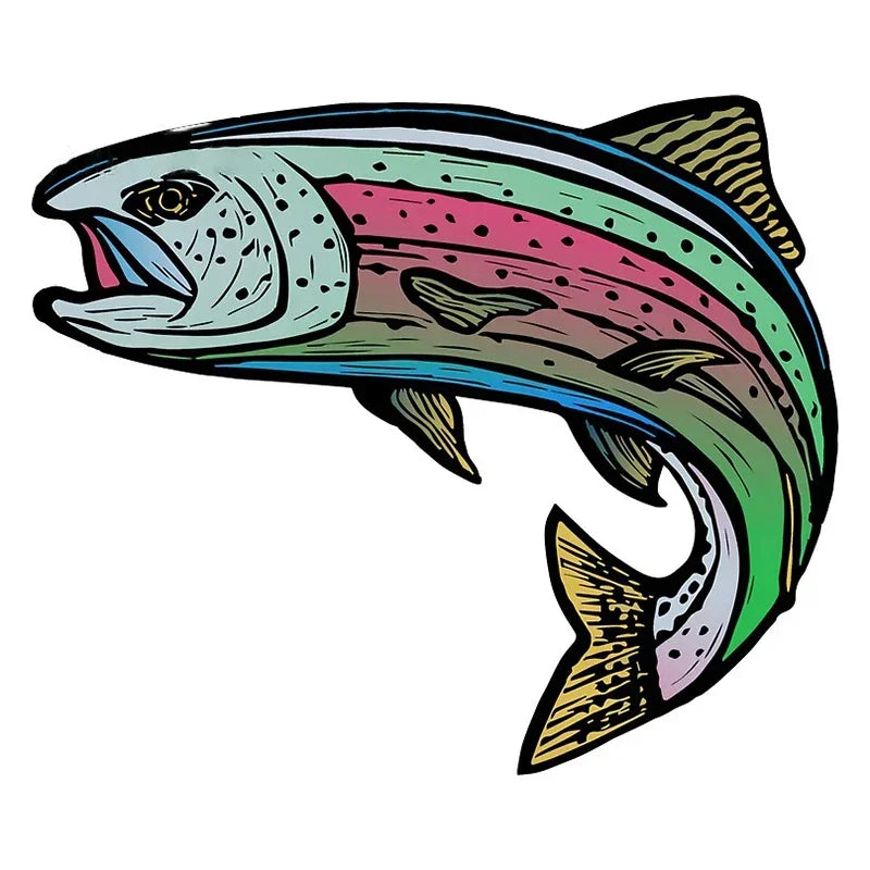 Car Stickers Wild Brown Trout Caravan Accessories Personality, Sticker Products Exterior Parts PVC Stylish, Decoration Cute