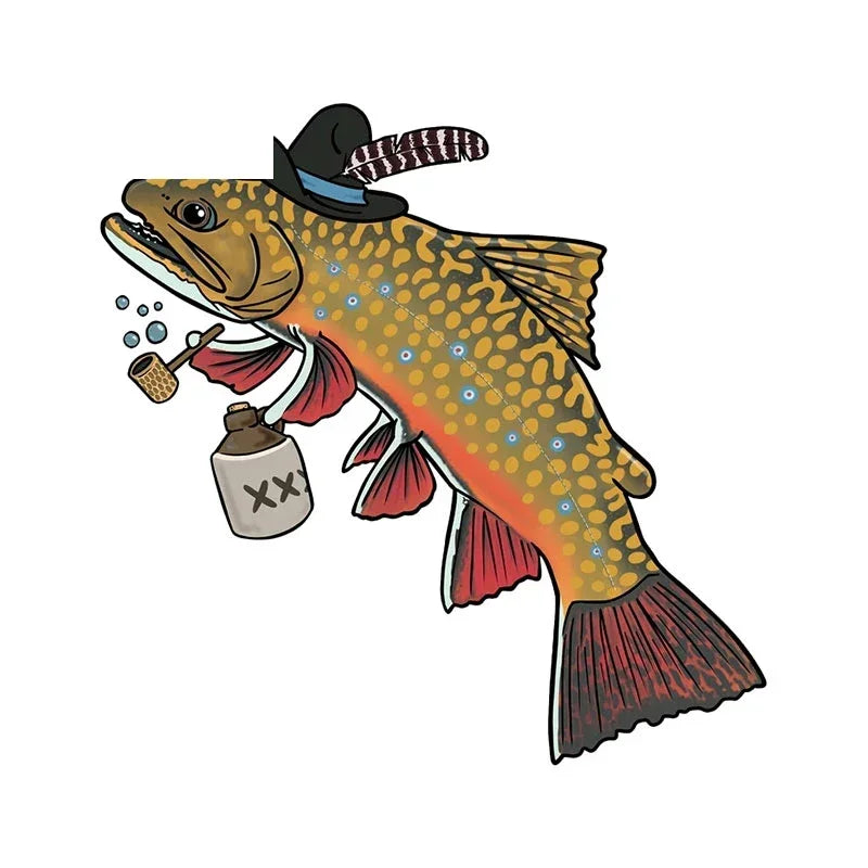 Car Stickers Wild Brown Trout Caravan Accessories Personality, Sticker Products Exterior Parts PVC Stylish, Decoration Cute