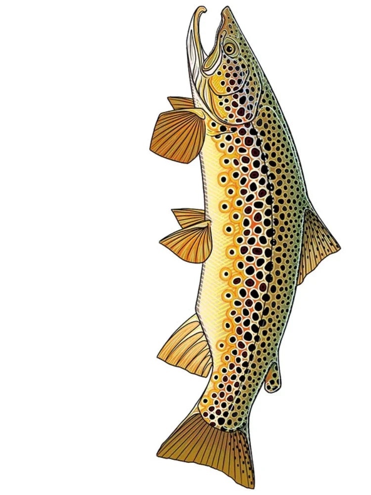 Car Stickers Wild Brown Trout Caravan Accessories Personality, Sticker Products Exterior Parts PVC Stylish, Decoration Cute