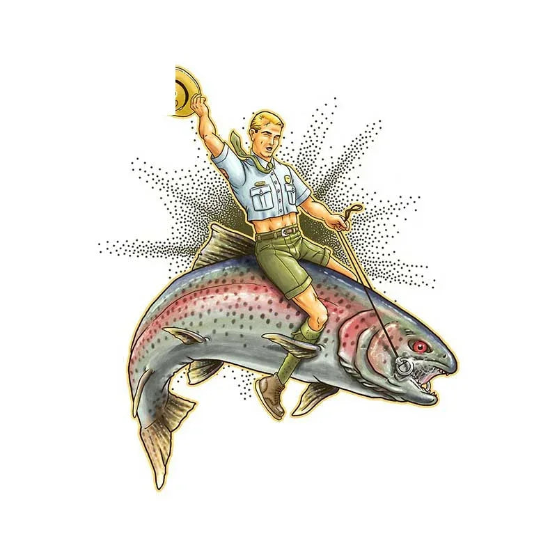 Car Stickers Wild Brown Trout Caravan Accessories Personality, Sticker Products Exterior Parts PVC Stylish, Decoration Cute