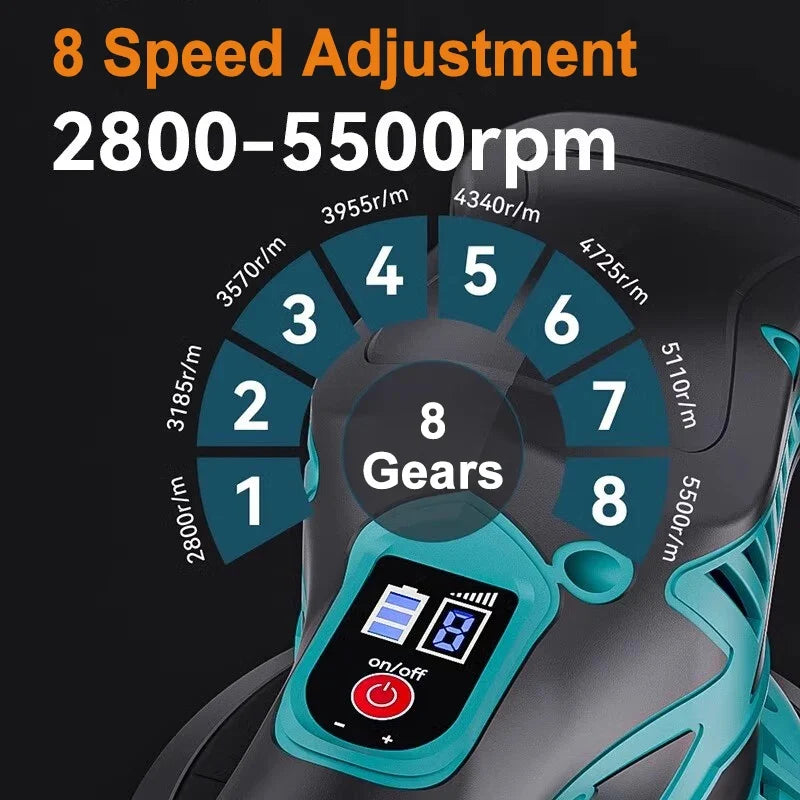 2800-5500RPM Electric Car Polisher 12V 5inch Wireless Auto Waxing Polishing Machine with Sponge Wool Pads Car Polish Waxing Tool