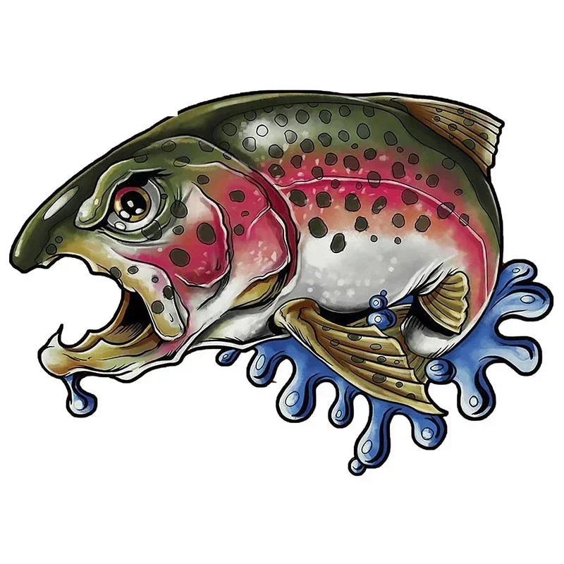 Car Stickers Wild Brown Trout Caravan Accessories Personality, Sticker Products Exterior Parts PVC Stylish, Decoration Cute