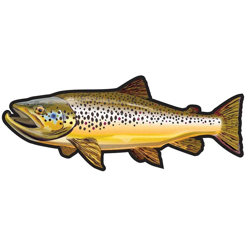 Car Stickers Wild Brown Trout Caravan Accessories Personality, Sticker Products Exterior Parts PVC Stylish, Decoration Cute