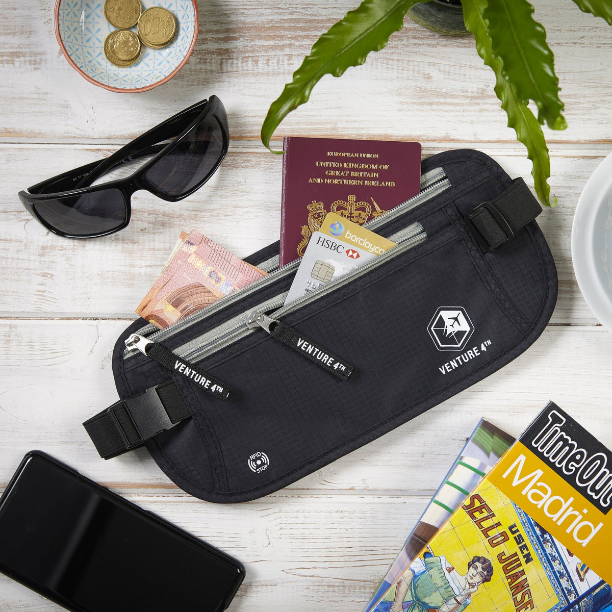 Travel Money Belt + RFID Sleeves