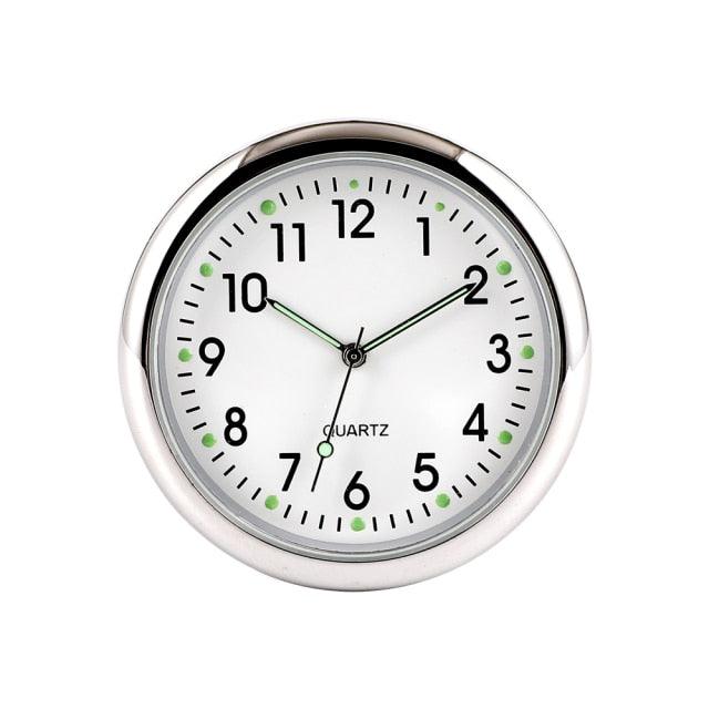 Car Clock Watch Indoor Automobiles Stick-In  Luminous Quartz Analog Watch Universal Pocket Mini Stick-On Clock for Car Boat Bike Home Watch Decoration Accessories