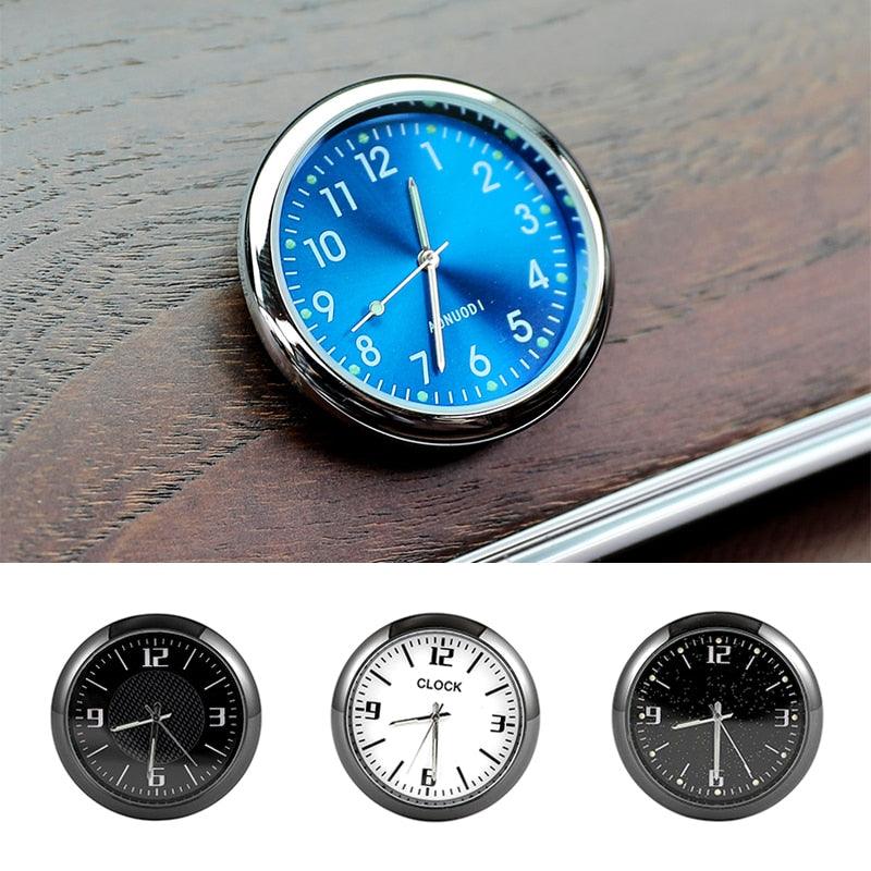 Car Clock Watch Indoor Automobiles Stick-In  Luminous Quartz Analog Watch Universal Pocket Mini Stick-On Clock for Car Boat Bike Home Watch Decoration Accessories