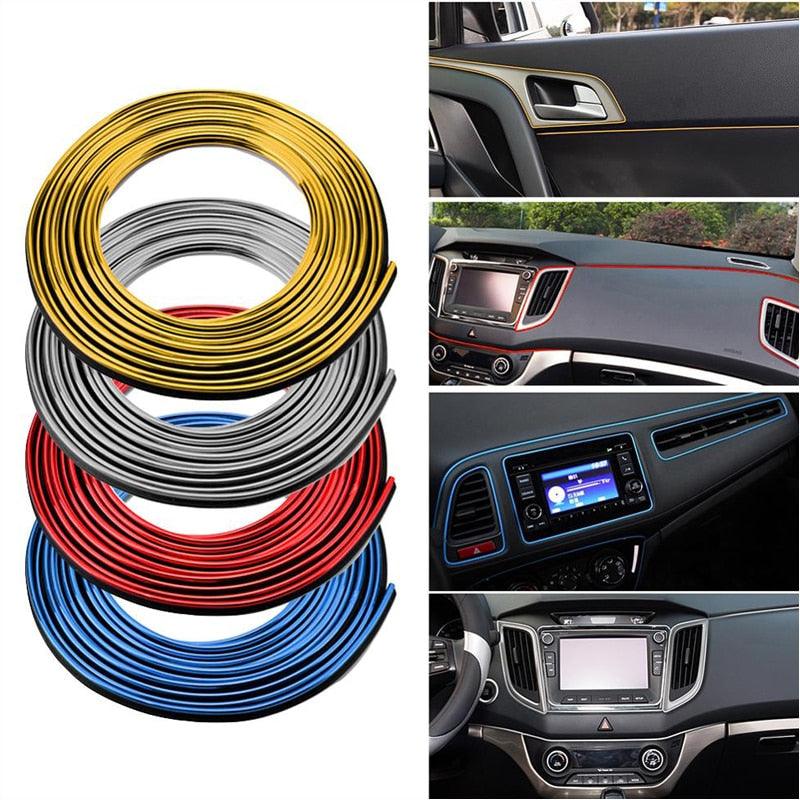 Car Moulding Electroplating Color Film Car Interior Exterior Decoration Automobile Motor Exterior Decoration Moulding Trim Strip line Sticker Insert Trim Car Interior Moulding Trim 3D Line Strips Decorative Strips Line