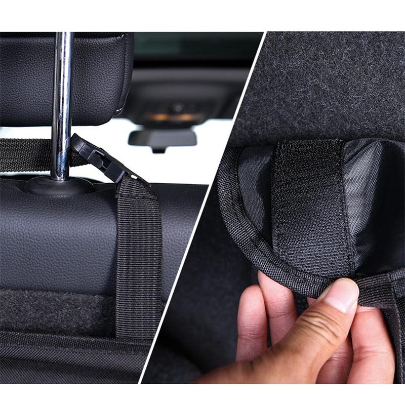 Car Trunk Organizer Adjustable Backseat Storage Bag Net High Capacity Multi-use Oxford Automobile Adjustable Strap Durable Seat Back Organizers Universal Back Seat Trunk Organizer Hanging Car Organizer Trunk Foldable Cargo Storage Backseat Trunk Organizer