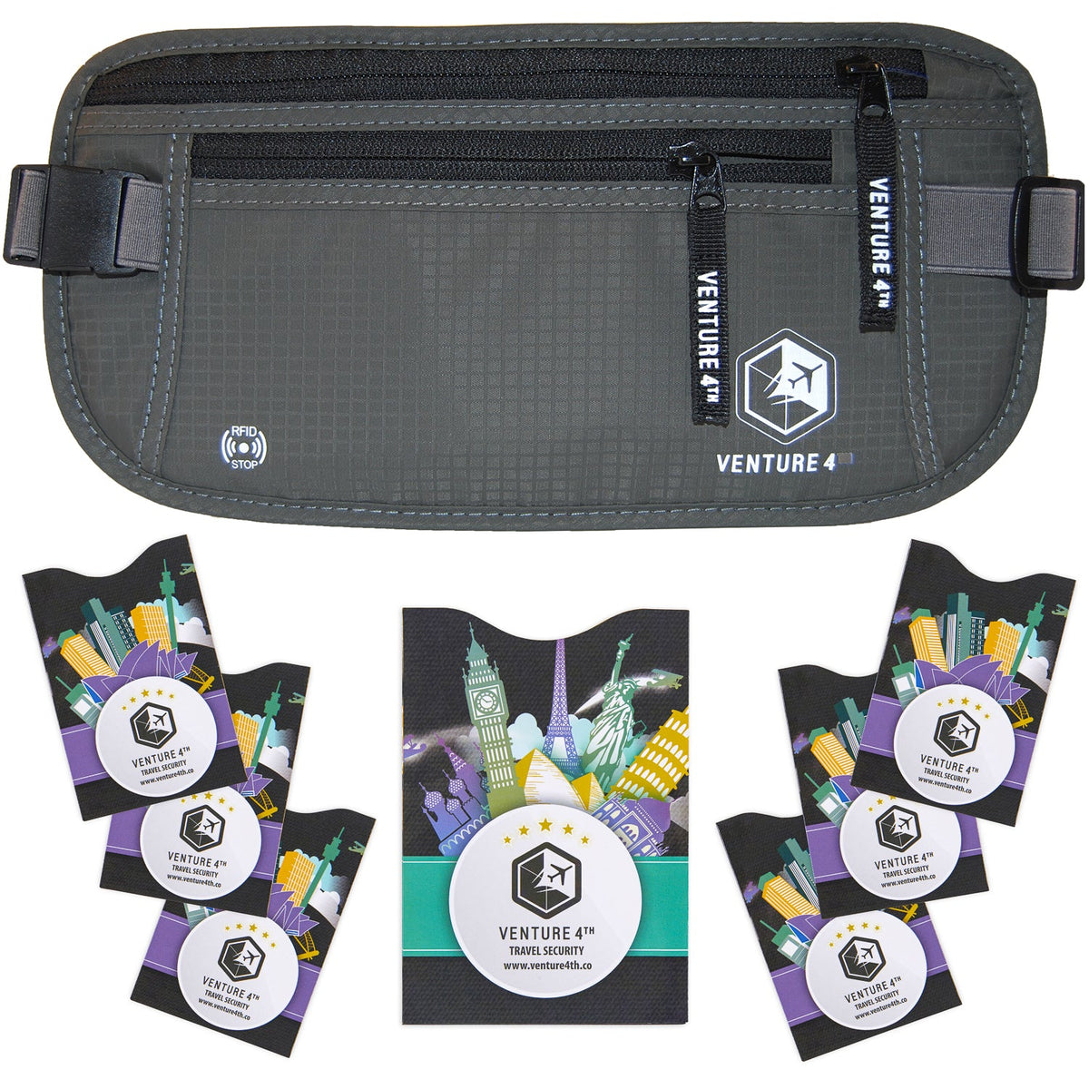 Travel Money Belt + RFID Sleeves
