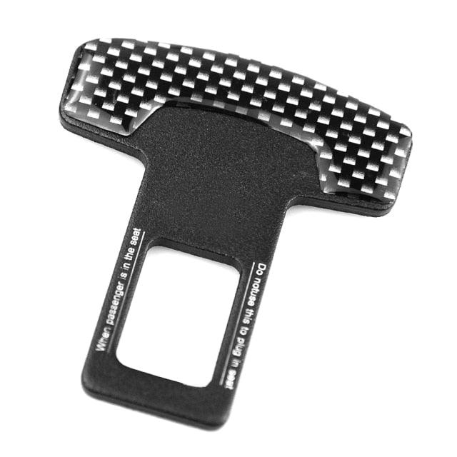 Universal Car Safety Belt Clip Car Seat Belt Buckle Carbon Fiber Car Safety Seat Belt Buckle Alarm Stopper Clip Clamp Extender Car Seat Tool Auto Interior Accessories Vehicle-mounted Bottle Openers Car Accessories